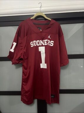 Jordan Maroon Sooners #1 Football Jersey
